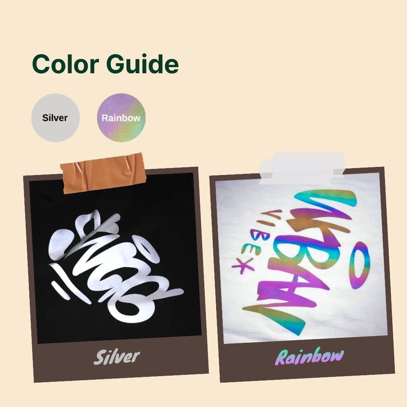 UNITRADE® Reflective Rainbow Heat Transfer Vinyl Roll / Compatible with Cricut, Silhouette, Professional Cutters / CPSIA Certified / Made in Korea - Image 2